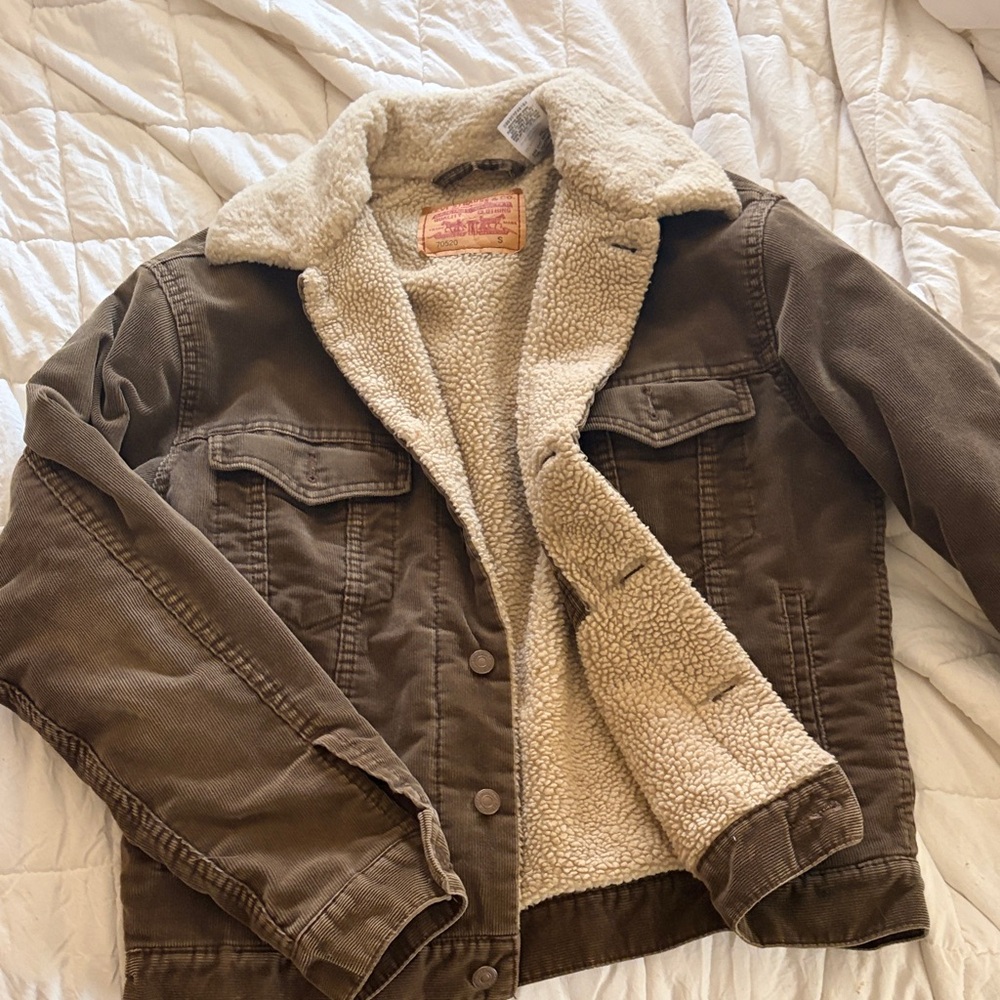 Cozy Brown Sherpa-Lined Jean Jacket